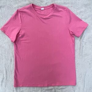 Lululemon men’s Pink Crew Neck T-Shirt preppy classic street wear casual Medium